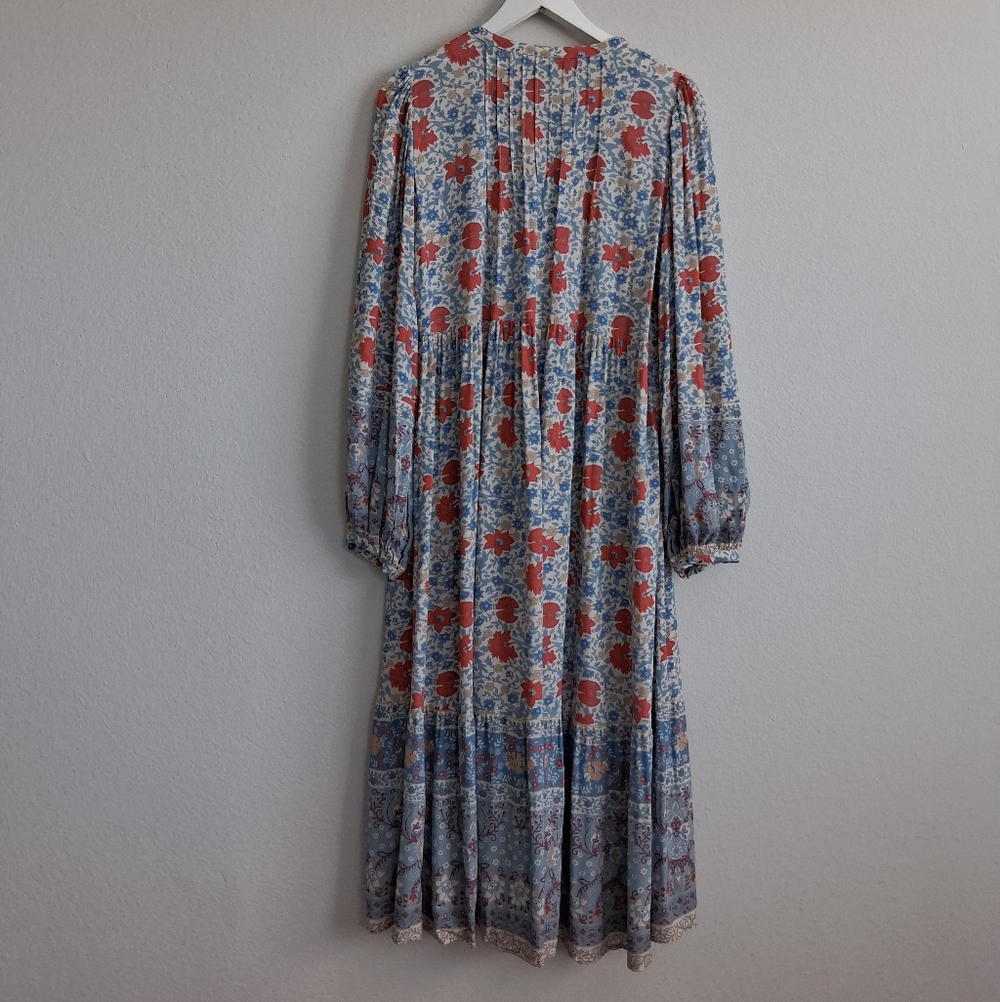 Spell Village Button Down Midi Dress In Sky - Picture 8 of 16